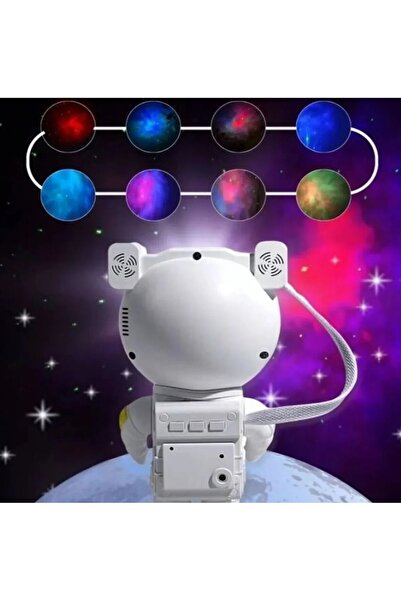 BOXMONİ Astronot Projektör Led Işık Lazer Galaxy 360 Yıldız Projeksiyon Bulutsusu Çocuk Gece Lambası