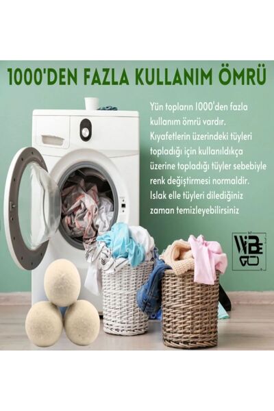 Biz Class 100% Merino Wool 6 Balls and 6 Fragrances XL Laundry Wool Felt Drying Ball Fragrance Kit for Dryer