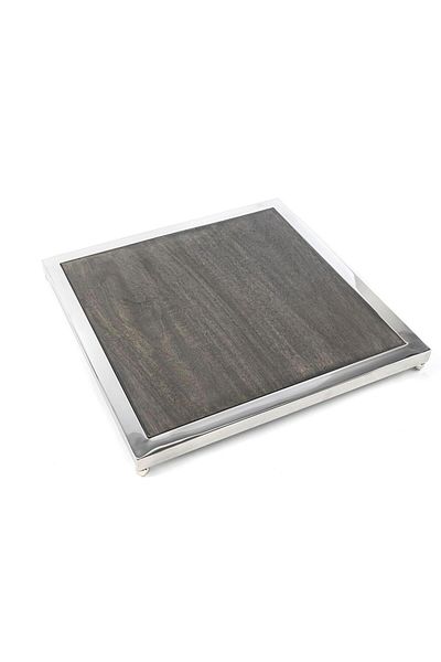 Mikasa Moor Silver Square Wooden Tray 36x36x2cm