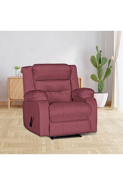 Lazy Vibes MNZ3 | Velvet Classic Recliner Chair - Dark Pink