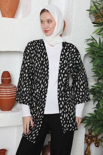 Kutay Collection Mevsimlik Kadın Tesettür Plaj Üstü Kimono, Terletmeyen Helen Kumaştan Pareo