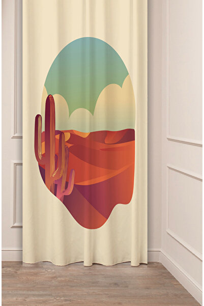 GREENDECOR Cactus Desert Sky Bej cu model boem Design special Digital cu impr...