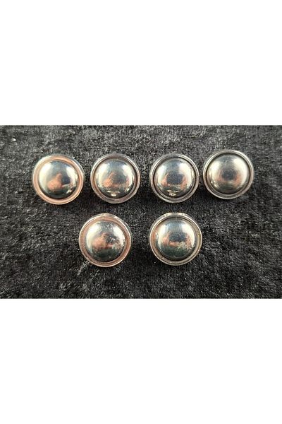 KULMAÇ AKSESUAR Silver Basic Button (Series of 6)