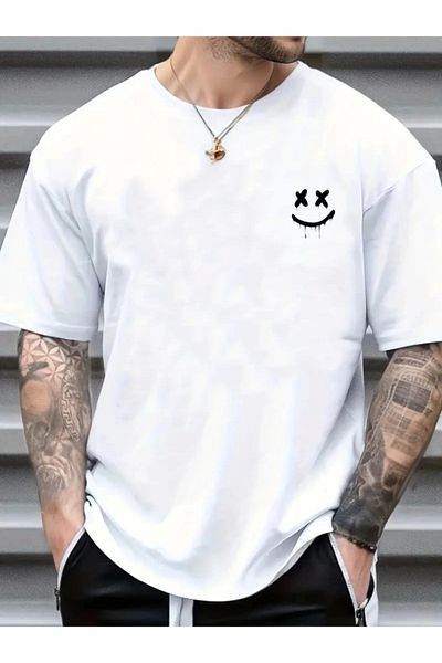 MODA Silky Men's Short Sleeve Crew Neck Printed Single Jersey Blouse