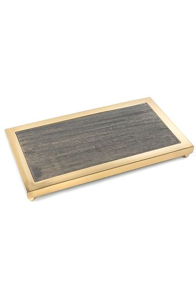 Mikasa Moor Gold Rectangular Wooden Tray 36x20x2cm