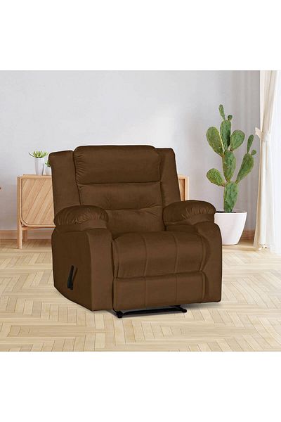 Lazy Vibes MNZ3 | Velvet Rocking Recliner Chair - Brown