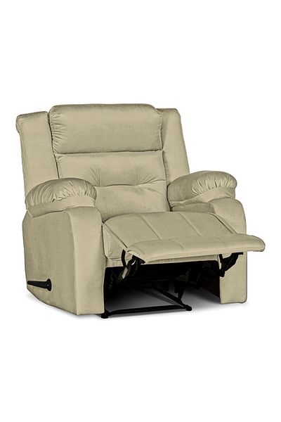 Lazy Vibes MNZ3 | Velvet Rocking & Rotating Recliner Chair - Dark Ivory Lazy Vibes