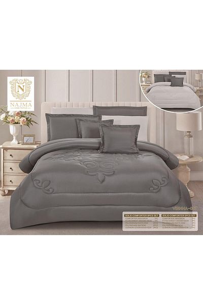 Gerenic Plain double-sided microfiber summer bedspread, cool fabric, 8 pieces, quilt size 230 x 250 cm