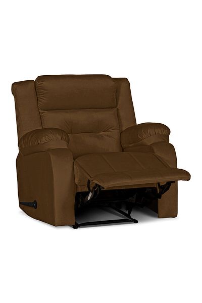 Lazy Vibes MNZ3 | Velvet Rocking Recliner Chair - Brown
