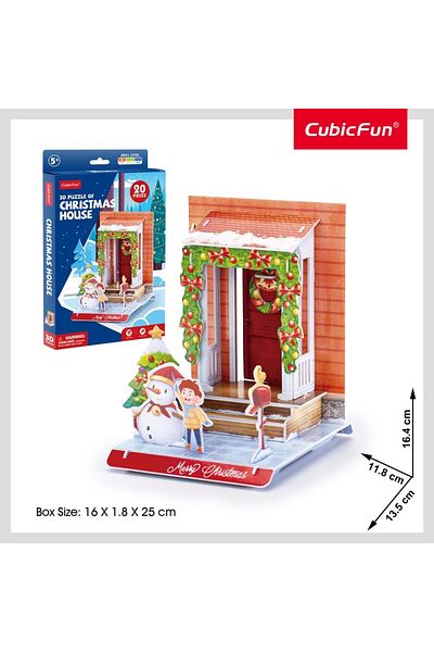 Cubic Fun - 3d Puzzle Christmas House Decorated 20 Pieces