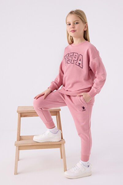 wakawakakidsstore Κοριτσίστικο Σετ Φόρμας με Κέντημα Μπροστά και Ριμπ στη Μέση