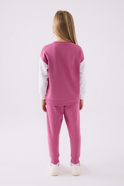 wakawakakidsstore Kangaroo Pocket Crew Neck Lace up Girl's Tracksuit Set