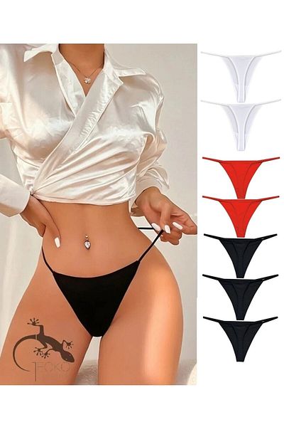 yokyokcollection Дамски еластични бикини Tanga String, 7 части