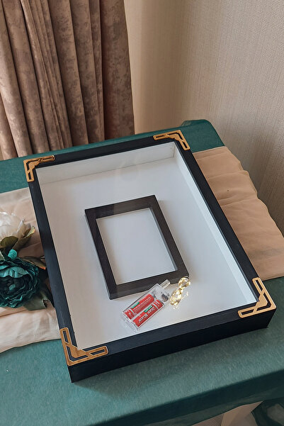 Verda Çerçeve 30x40 Cm Ledli Beyaz Fotoğraf Bölümlü Tasarım Gül Kutusu Anı Çe...