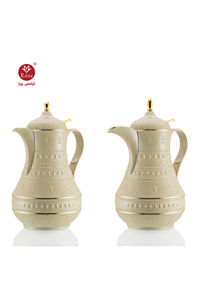 Rose RS-712-طقم ترمس شاي وقهوة ضغاط مكون من 2 ترمس روز سعة 0.6 لتر قهوة ضغاط ...