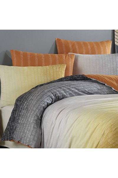 Majoli Bahar Home Collection Lenjerie de pat dublu, 100% bumbac ranforce, 144 TC, 4 piese, Brezee Yellow