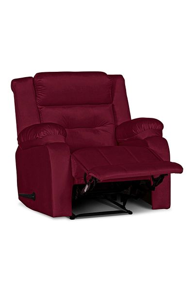 Lazy Vibes MNZ3 | Velvet Rocking Recliner Chair - Burgundy