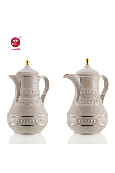 Rose RS-712-طقم ترمس شاي وقهوة مكون من 2 ترمس روز سعة 0.6 لتر قهوة و 0.6 لتر شاي