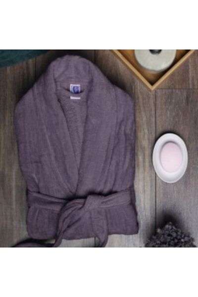 Pucioasa Halat de baie Velour 100% bumbac, mărime XL/XXL, violet