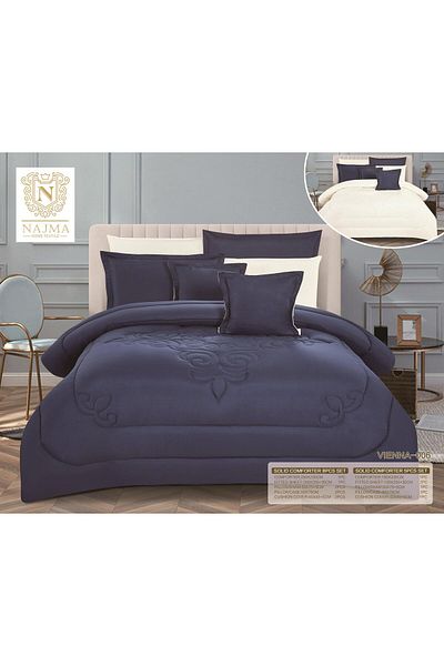 Gerenic Plain double-sided microfiber summer bedspread, cool fabric, 8 pieces, quilt size 230 x 250 cm