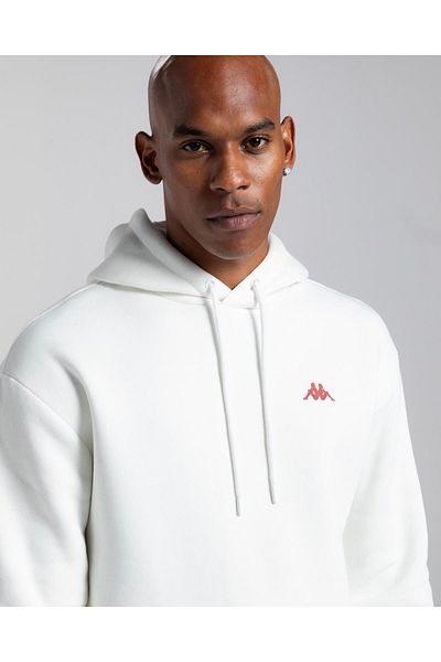 Kappa Αυθεντικό ανδρικό φούτερ Fuji White Oversize Fit Hoodie