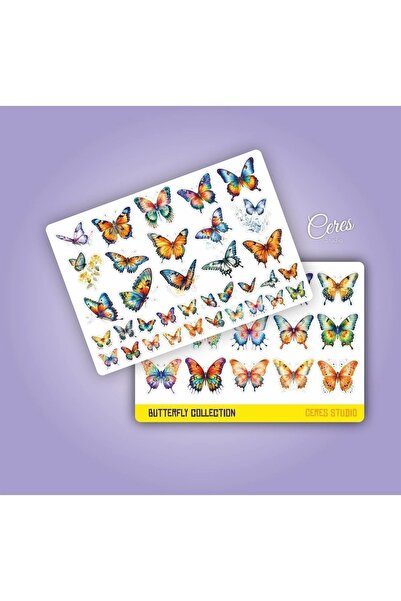 Ceres Studio Kelebek Sticker Set 2 Syf 50 Etiket Planlayıcı Bullet Journal Te...