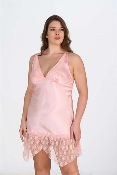 melonika Beruflic Plus Size Salmon Nightgown 2112