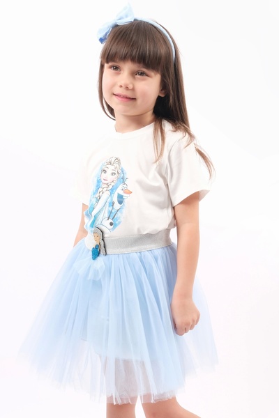 LOGO AKSESUAR Lányos Elsa Blue Tutu dupla szett - Elsa csattal