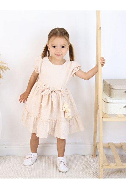 Cherrys Bebek GOFRELİ KIZ ÇOCUK ELBİSE