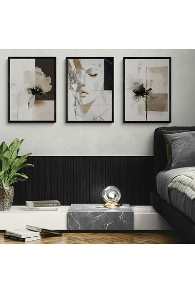 TekTablo Tablou 3 piese cu cadru, modele de picturi, tablouri pentru camera de zi