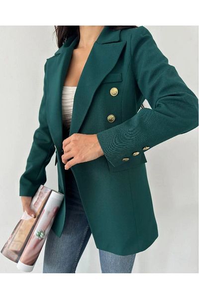 MYGİYİMİSTANBUL Jachetă blazer cu detaliu cu nasturi aurii