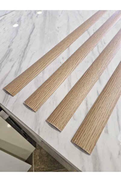 ORSAYAPI Parke Eşik Çıtası Kendinden Silikonlu Yapışkanlı Meşe Renkli Alüminyum Profil 90 cm/4 Adet.