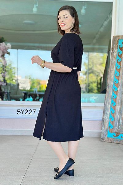 İnce Topuk Double Breasted Collar Belted Wrap Dress 5Y227