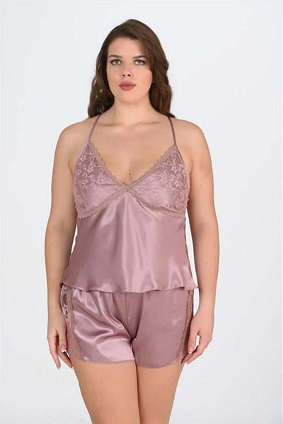 melonika Beruflic Plus Size Mink Shorts Set