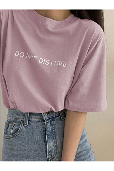 OVER HEAD Ženska značka "Ne uznemiravaj" Štampano Oversize kroj T-shirt