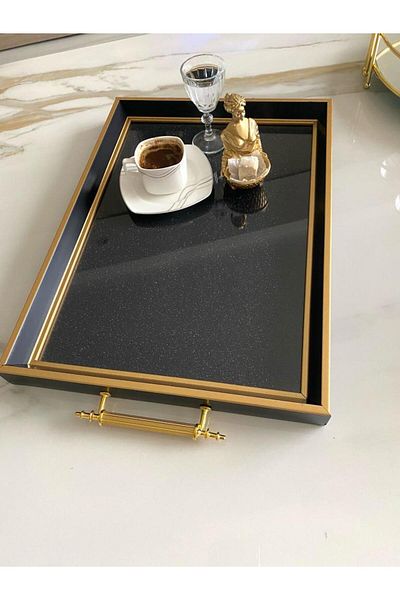 Mirsa Global Glitter Tea Tray, Luxury Tea Tray, Presentation Tray