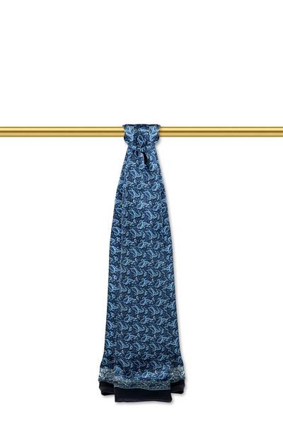 Bursa İpek Navy Blue Patterned Men's Silk Cashew