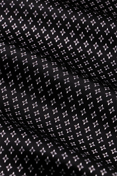 Bursa İpek Ανδρικό μεταξωτό κασκόλ με μαύρο σχέδιο