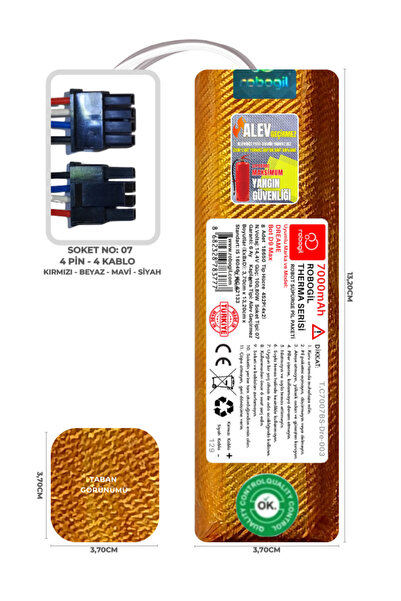 ROBOGİL Dreame Bot D9 Max 7000mAh Therma Uyumlu Robot Süpürge Bataryası T.C70...