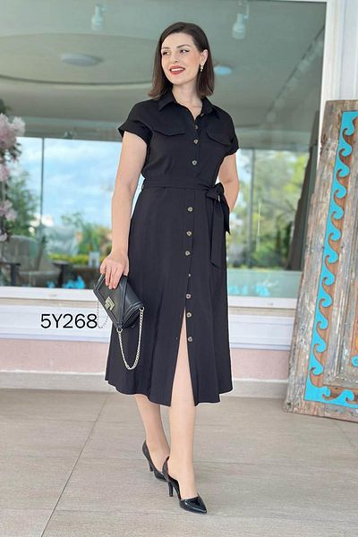 İnce Topuk Buttoned Pinco Fabric Dress 5Y268