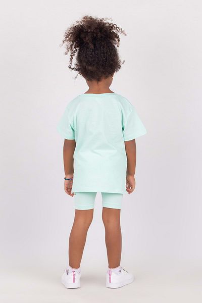 wakawakakidsstore Crew Neck Printed T-Shirt Shorts Girls Bottom Top Set