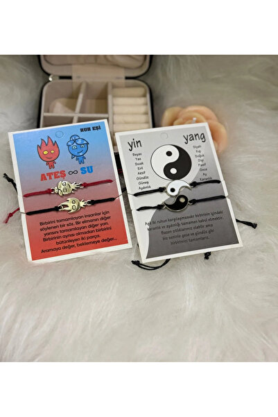 VENTİ VENTİSCA Su Ve Ateş Bileklik , Ying Yang , Sevgili Bileklik Arkadaş Bil...