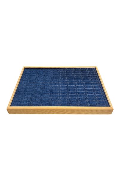 STAND MARKET Wooden Ring Jewelry Piercing Plate Ring Stand (34,5X24,5X2,5Cm) Wood Navy Blue