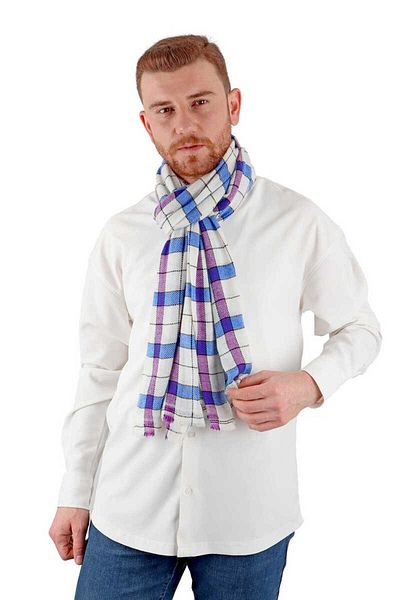 Bursa İpek Wide Saks Men's Wool Shawl