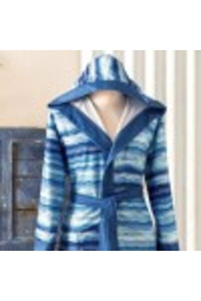 Taç Bathrobe with Hood TAC, Size L/XL, Wave Blue