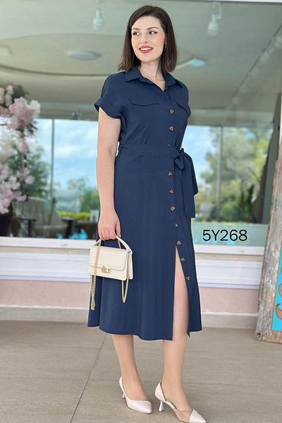 İnce Topuk Buttoned Pinco Fabric Dress 5Y268