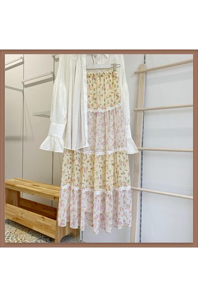 Faya Boutique Fusta din șifon florală de primăvară