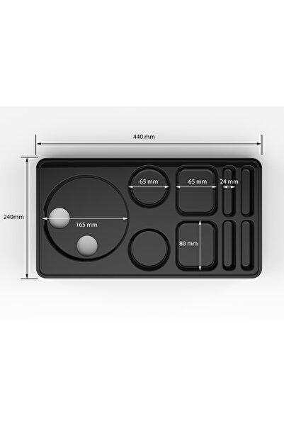 moldsan Presentation Tray-Hotel Type Professional Catering Tray/Tea-Coffee-Sugar/Cup Compartment 10Pcs White
