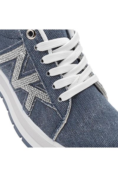 Tmall Pantofi sport pentru femei, denim, cu talpă groasă, D1330, albaștri