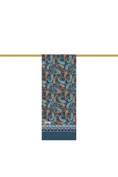 Bursa İpek Petrol Green Patterned Men's Silk Kaşkol